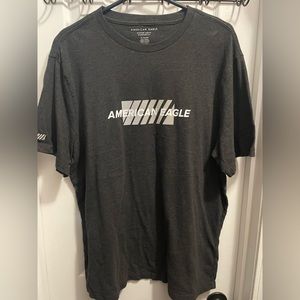Dark grey American eagle short sleeve tee w/ white lettering